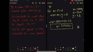 Module 2 Dynamics Q2 Work and power example