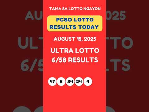 ULTRA LOTTO 6 58 DRAW RESULTS TODAY AUGUST 15 2025