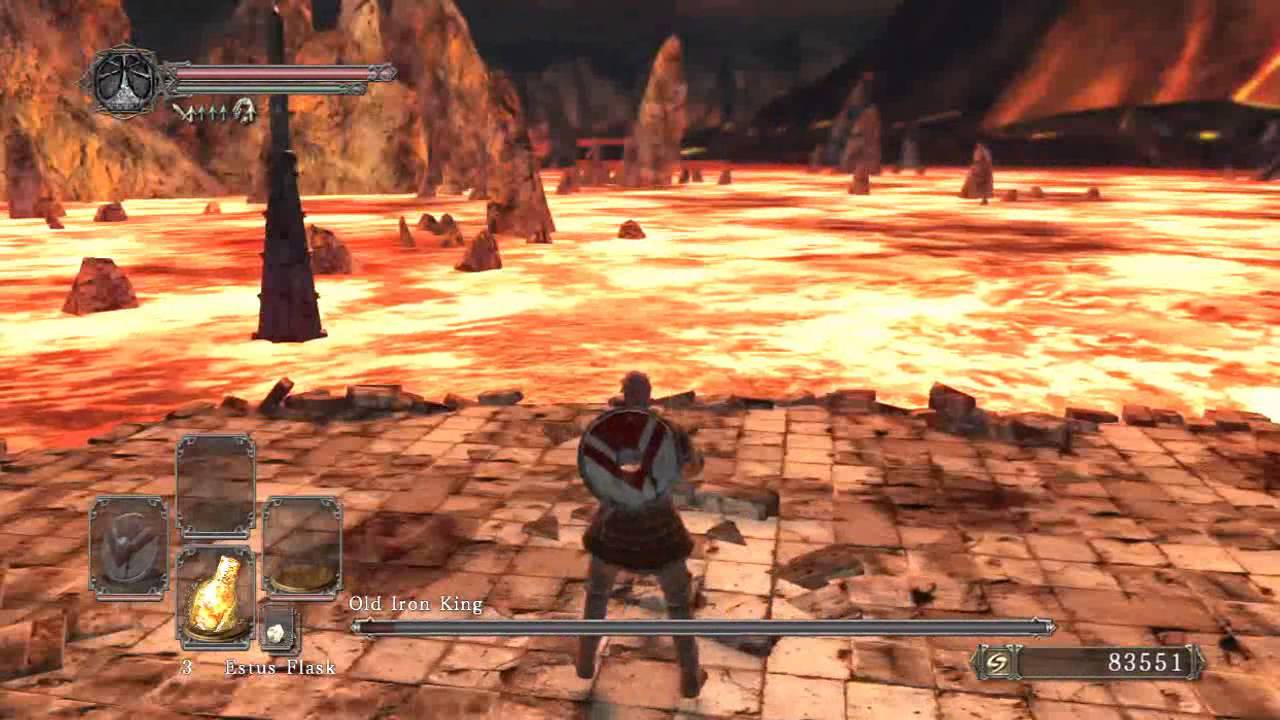Dark souls 2 sl 1 old iron king boss fight gameplay w/ commentary