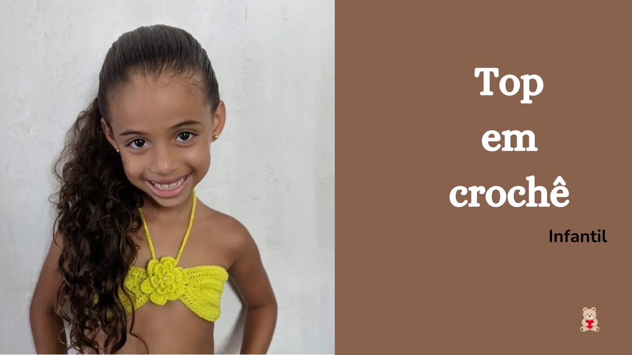 Top em crochê infantil - 5 a 7 anos
