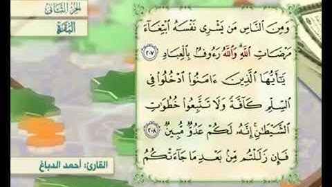 آية ٢٠٨ من سورة البقرة مكررة القارئ أحمد الدباغ