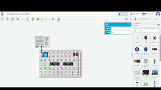 Half Adder Using X OR and AND gate on TinkerCAD.