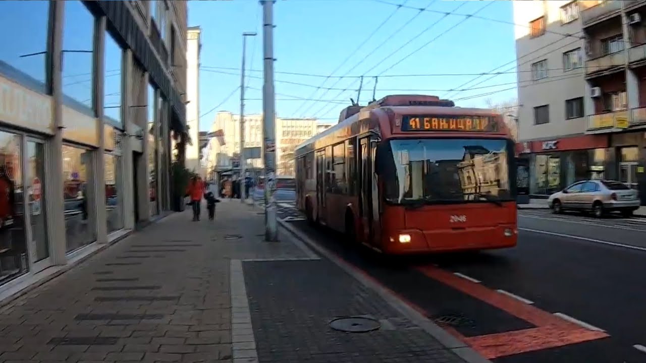 🇷🇸 Belgrade  - Belkommunmash AKSM-321.00S Trolley Bus route 40 and 41 -