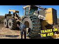 New tracks on the Tigercat 635 & the Cummins is about to blow [look at the smoke]