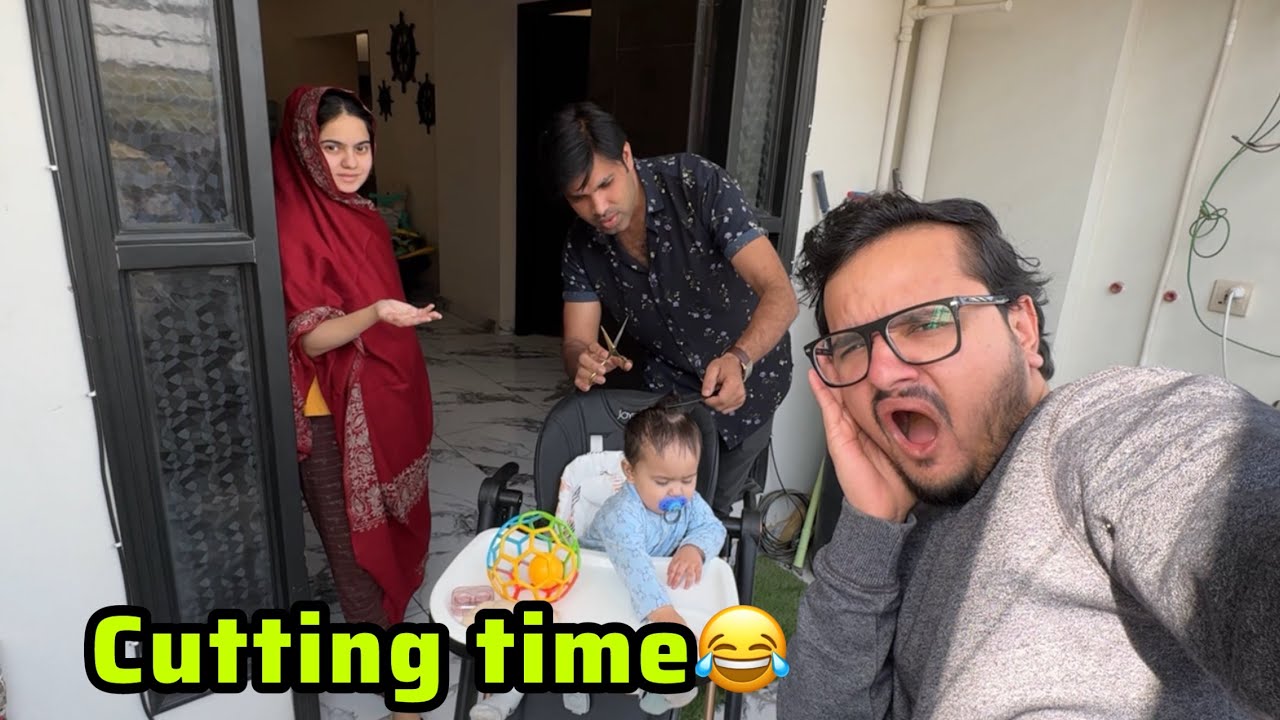 Ghar par barber ko bula kar baal katwa diye😍kabeer ny udham macha diya😂