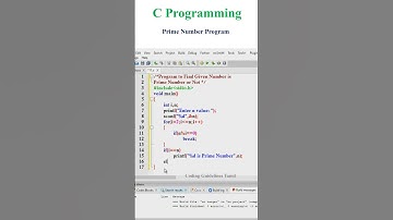 Prime Number in C | C Programming | 2nd Method
