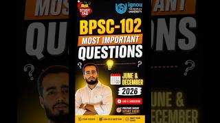 BPSC-102 Most Important Question IGNOU 2026 #exam #ignoudevesh #ignou