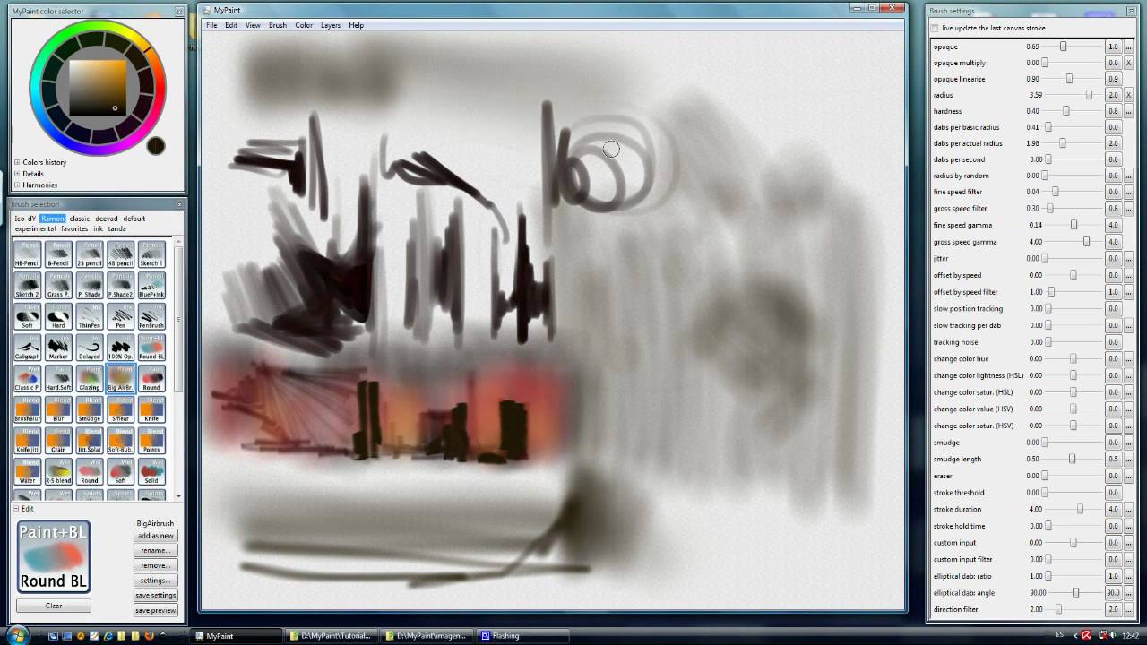 4/8 MyPaint. Paint Brushes. YouTube