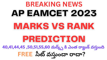 AP EAMCET EAPCET Marks vs Rank Analysis 2023   Qualifying Marks, With IPE Weightage