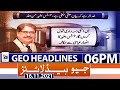 Geo Headlines 06 PM | Asif Ali Zardari | Fawad Chaudhry | Shehbaz Sharif | 16th November 2021