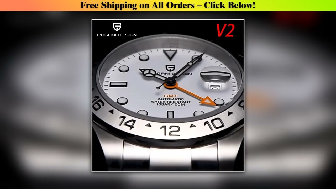 PAGANI DESIGN 2025New V2 GMT Automatic Machinery Men Watch PD1682 sapphire crystal 10Bar