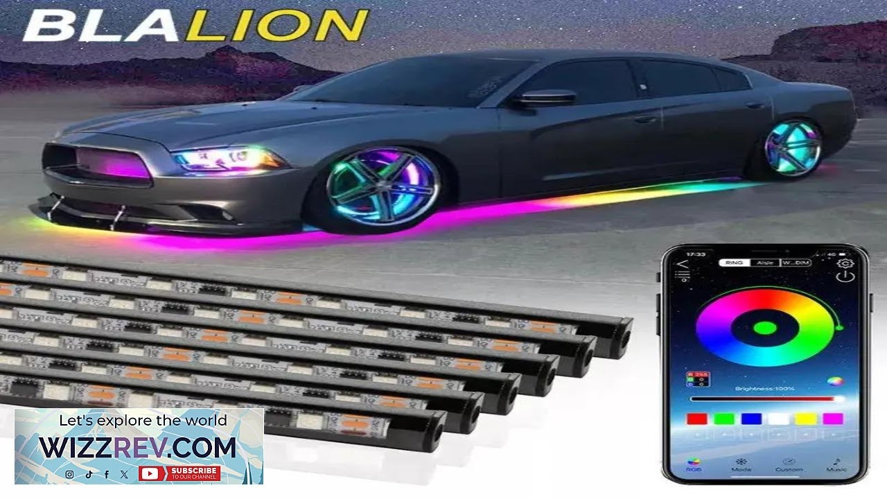 SEAMETAL Car Flexible Underglow Strip Light LED Underbody Remote APP Control RGB