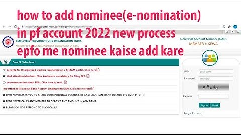 how to add nominee(e-nomination) in pf account 2022 new process | epfo me nominee kaise add kare