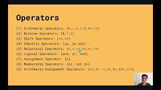 Introduction to Programming Using Python- Operators