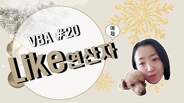 엑셀 VBA #20 / Like 연산자_예제2 [VBA]