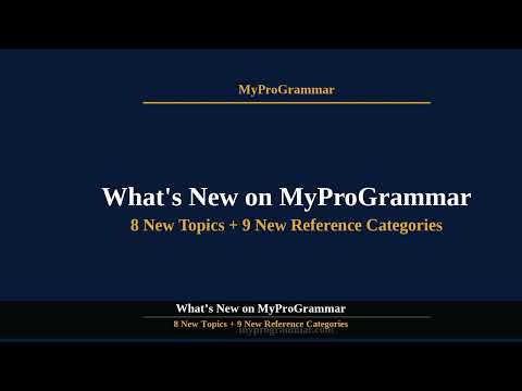 Thumbnail for What's New on @MyProGrammar — Grammar Guides, 39 Reference Categories & More (Full Walkthrough)