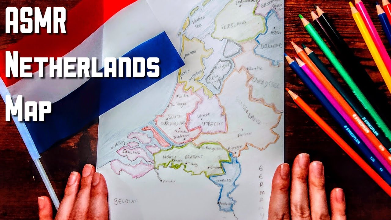 ASMR Drawing a map of the Netherlands