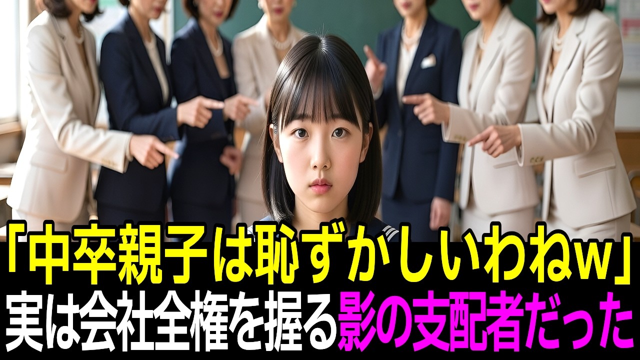 娘「パパは中卒です」授業参観で笑う保護者達、実は天才プログラマーと知り青ざめる部長
