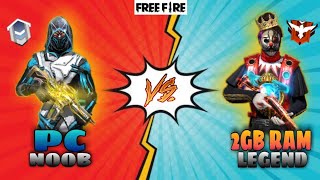 Pc Noob Vs 2Gb Ram Mobile Legend - 1 Vs 1 - Free Fire Custom Room Match Insane Gaming