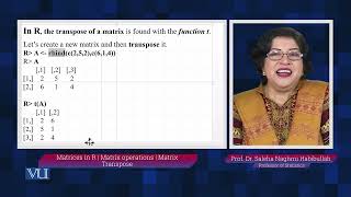 Matrices in R, Matrix operations, Matrix Transpose | Statistical Computing in R | STA636_Topic049