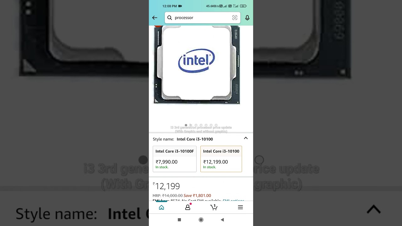 i3 10th generation processor price update(With Graphic and without graphic)