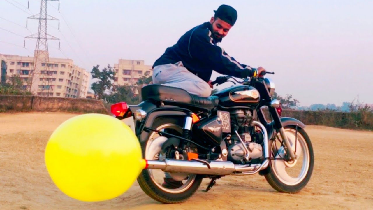 Bullet vs  Big Balloon || Royal Enfield