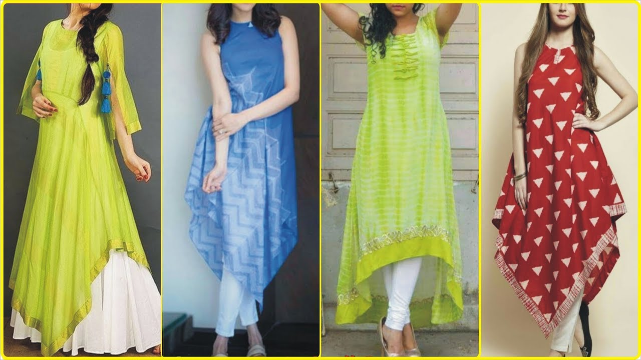 Most Popular High Low Kurti Frock Designing Ideas | Assymetrical Dress  Designs|Up Down Kurti Design. - YouTube