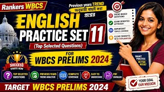 WBCS PRELIMS 2024 ENGLISH practice Set 11(Mock Test)#wbcs
