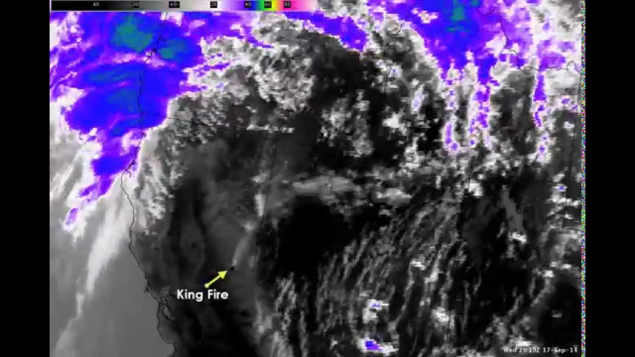Satellite imagery of rapid King Fire growth