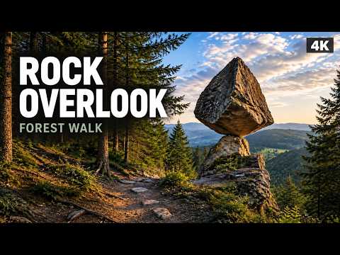 4K Forest Hike to a Hidden Rock Overlook | Peaceful Woodland Walk