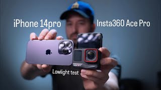 Insta360 Ace Pro Vs iPhone 14pro in lowlight (Pure Video Mode)