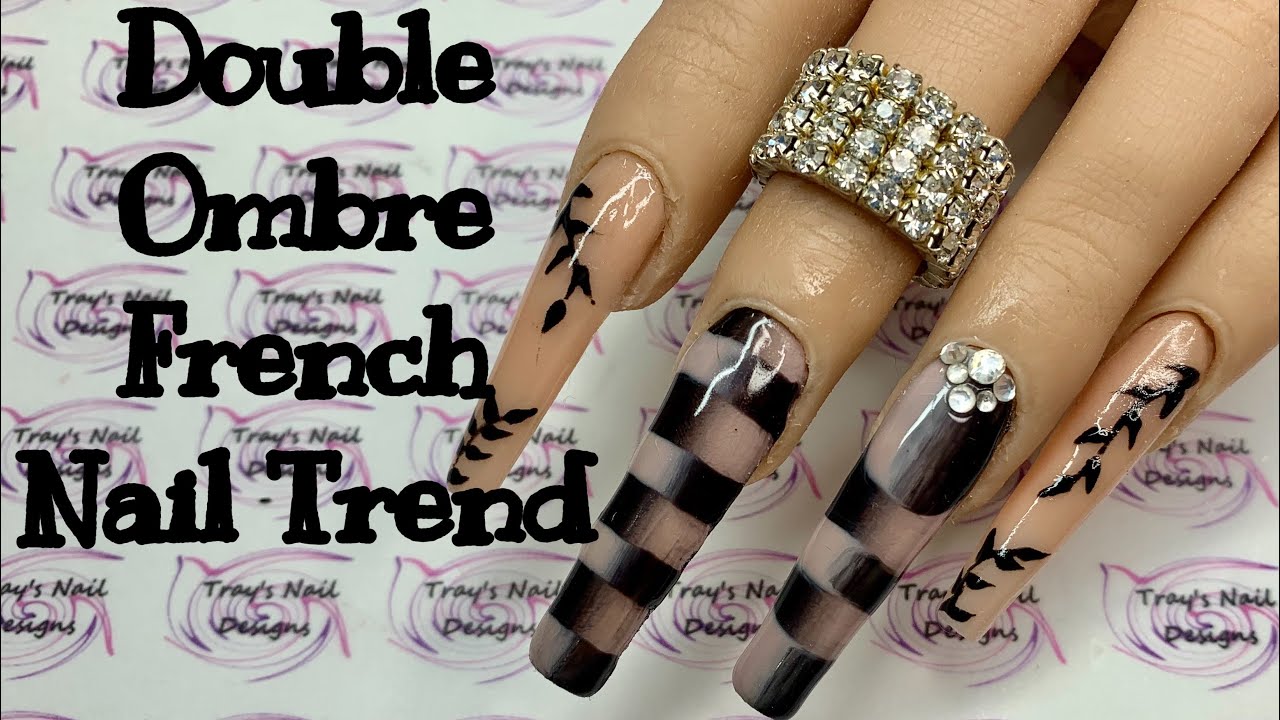 How To Double Vertical Ombre / Reverse Gradient French - NAIL TREND - Gel Nail Art Design in Detail