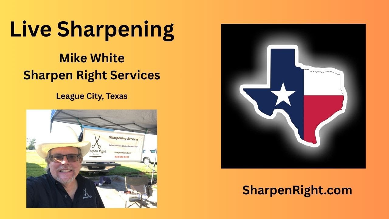 Sharpening Scissors ✂️ Live @ Mike White - Sharpen Right Services LLC - League City, Texas
