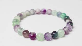 白い羽根状の神秘【１点もの】エンジェルフェザーフローライト8mm シンプルブレスレット