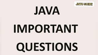 JAVA important questions r18  2-2 CSE// 1 to 5 units //