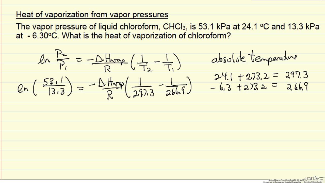 enthalpy of vaporization of water lab
