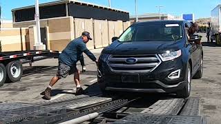 SunCountry 5 Car trailer. Unloading car with wheel Problems.
