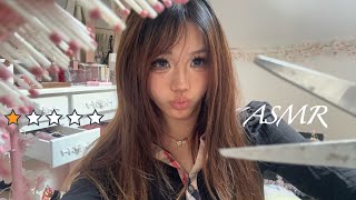 ASMR 1 ⭐️ review hairdresser gives you a haircut (you’re half bald) 🧑‍🦲 roleplay