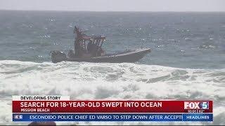 Search For 18-Year-Old Swept Into Ocean