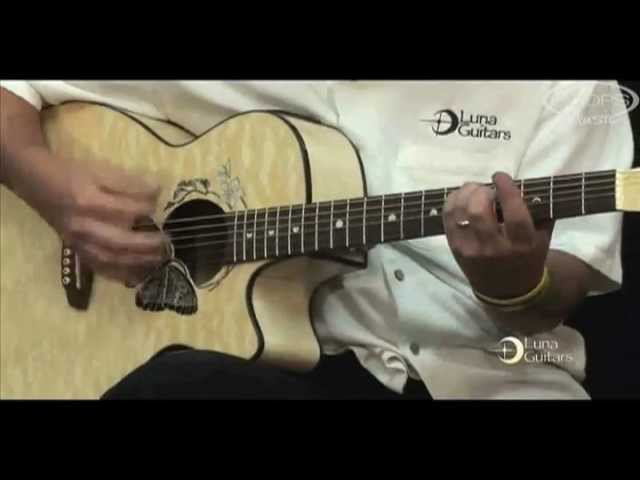 Luna Fauna Butterfly Acoustic Electric Guitar played by Derek