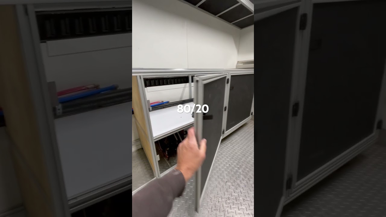 80/20 cabinets in a tow-behind trailer 