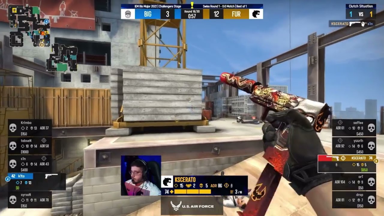 KSCERATO clutch with crowd reaction - IEM Rio Major 2022 | CSGO