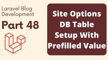 Laravel Blog Development Part 48 | Site Option Table Setup |  The Test Coder