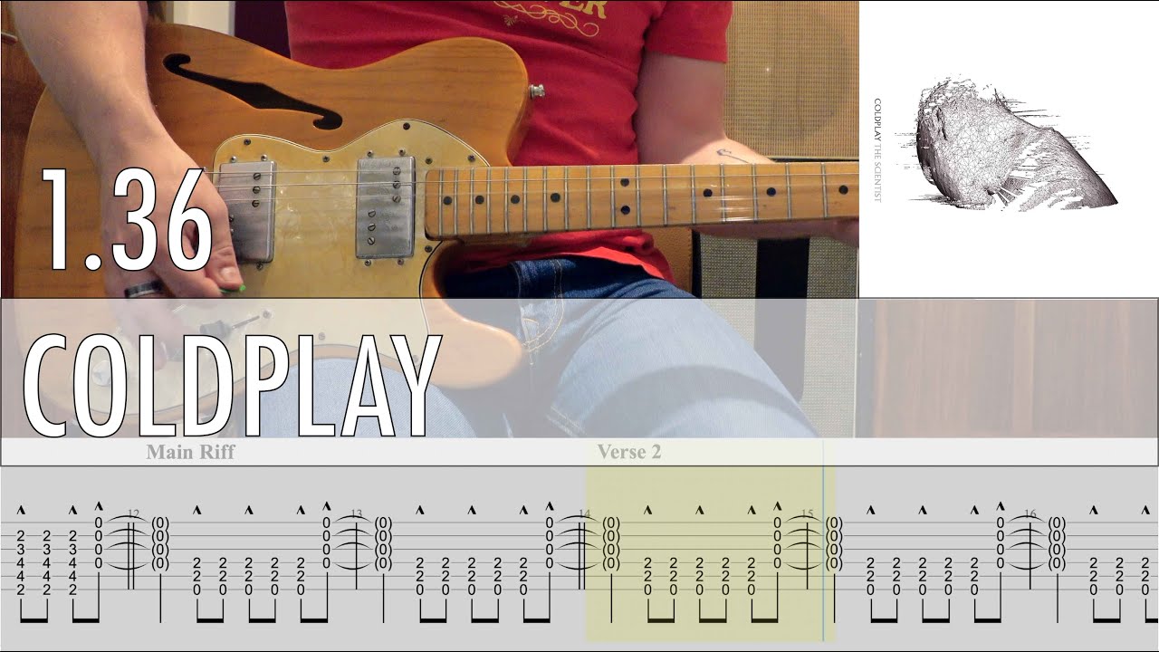 1.36 Coldplay Cover • Guitar Tab • Tutorial • Lesson - YouTube