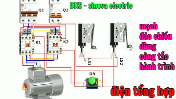 mạch đảo chiều dùng công tắc hành trình | the reversing circuit uses the limit switch