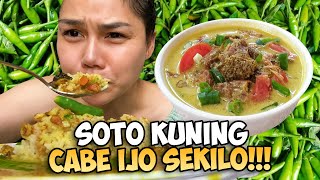 MAKAN SOTO KUNING PAKE CABE 1 KILO❗ GAK KUAT GUYS DUT TAKUT MASUK UGD LAGI 😆