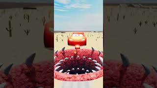 RAYO MCQUEEN VS MONSTER PIT TOTAL DESTRUCTION #beamngexperiments #funnycars #beamngdrive #beamng