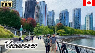 🇨🇦【4K】Vancouver Autumn Walk - Coal Harbour from Burrard Street  (September, 2021)