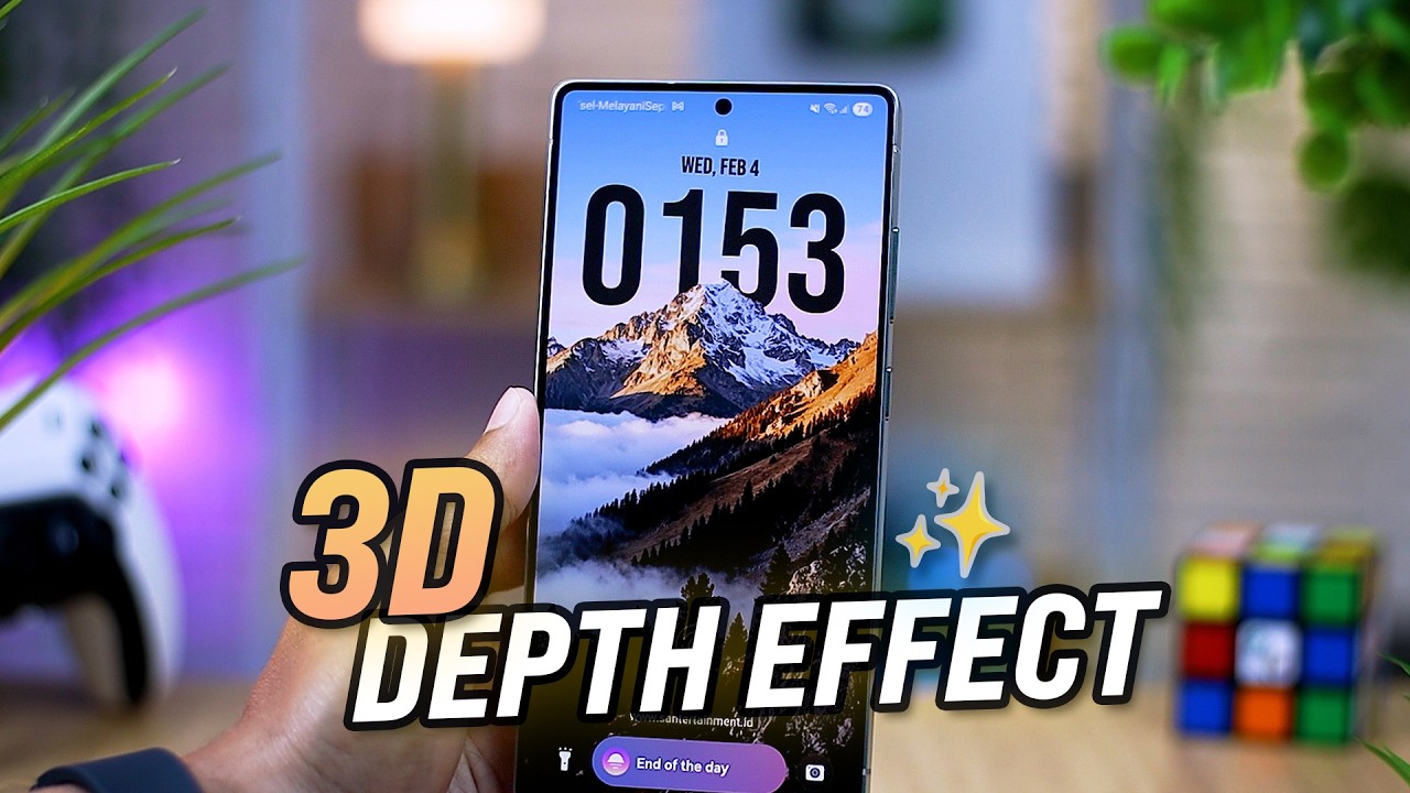 Transform Your Samsung Lock Screen 🔥(Depth Effect & 3D Live Clock)