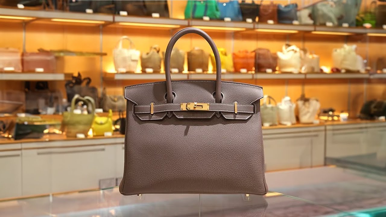 HERMES バーキン 30 トゴ エトゥープ ゴールド金具 - YouTube